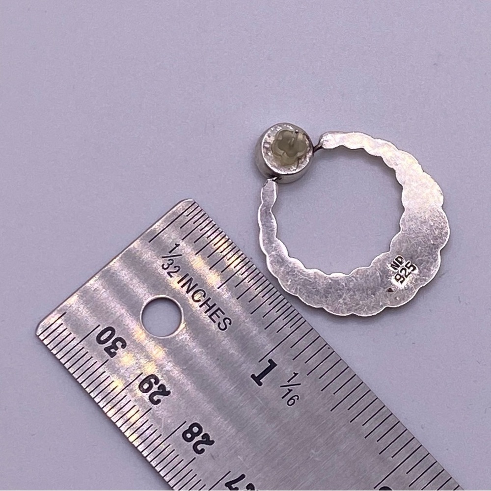 VTG 925 Sterling Silver and Onyx Signed ND Norwegian Puffy dangle Earrings - Picture 5 of 5